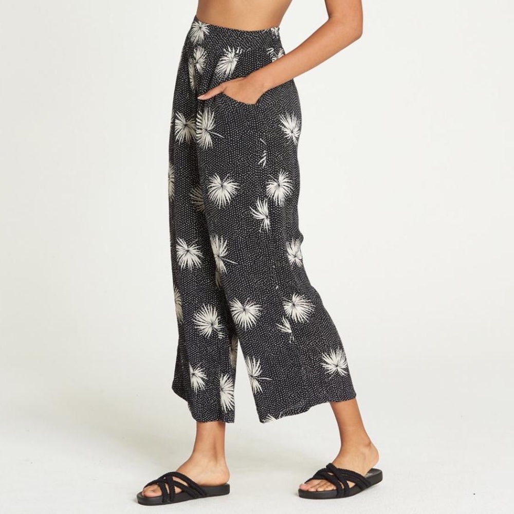 palm print wide leg pants
